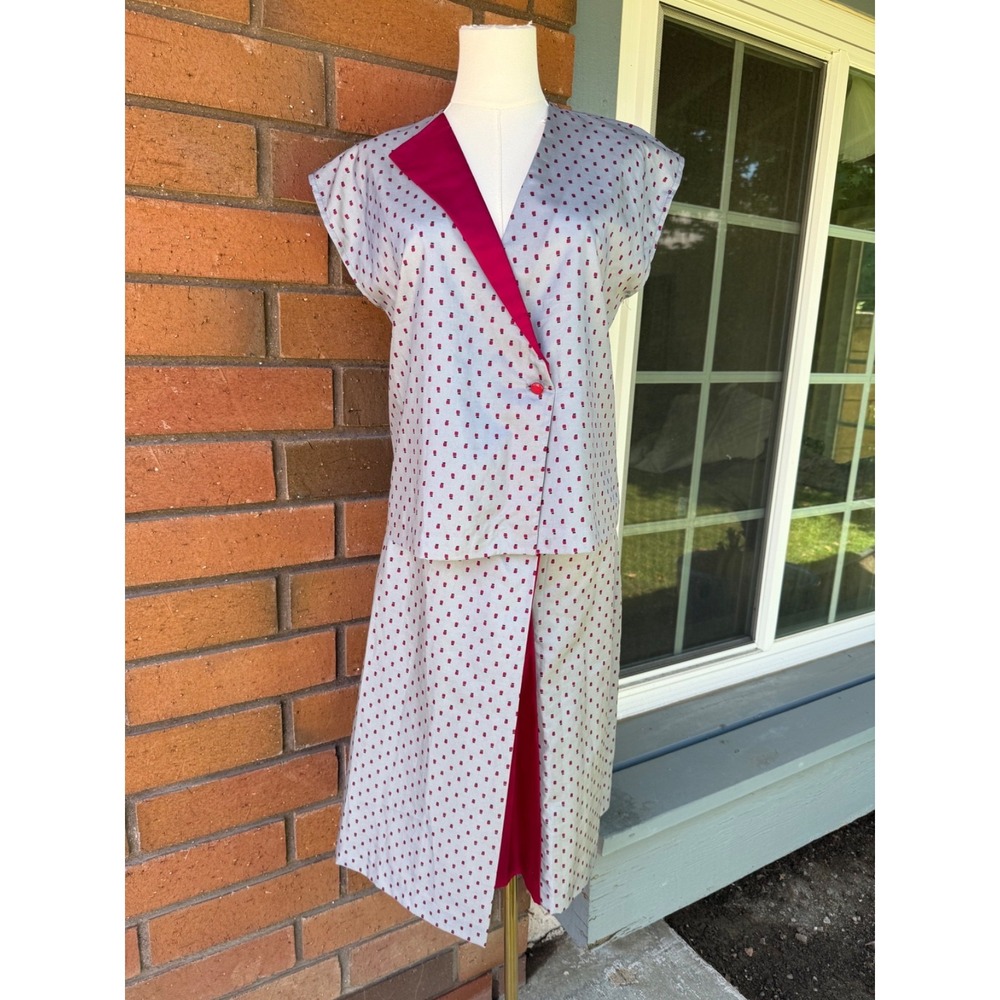 Jerell‎ of Texas Pance 1970s Two Piece Set Polka Dot Skirt Top | Size 9